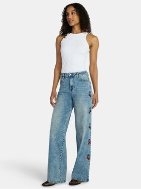 SOLD OUT ONLINE Madden NYC Ultra '90s Wide Leg Jeans Cherry